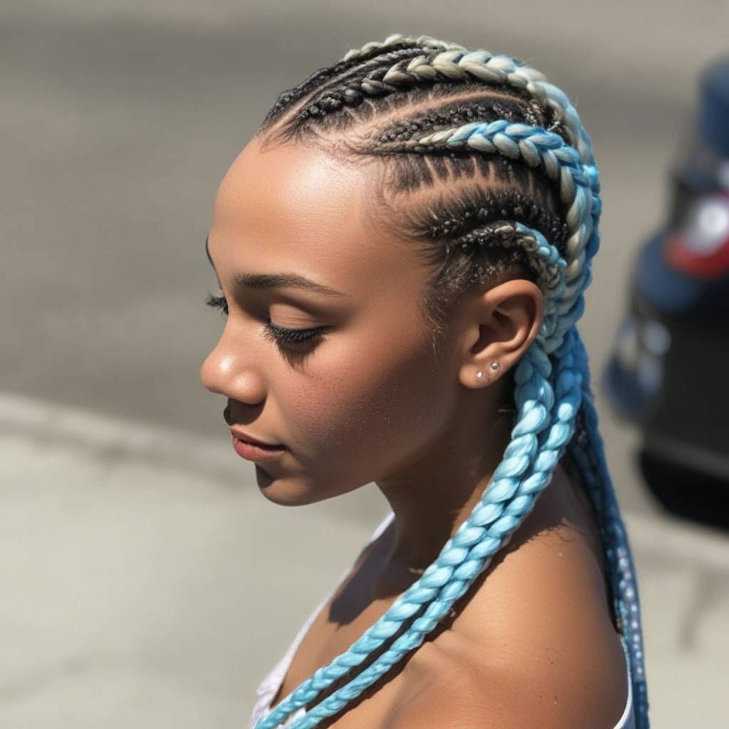 cornrows with color hairstyle