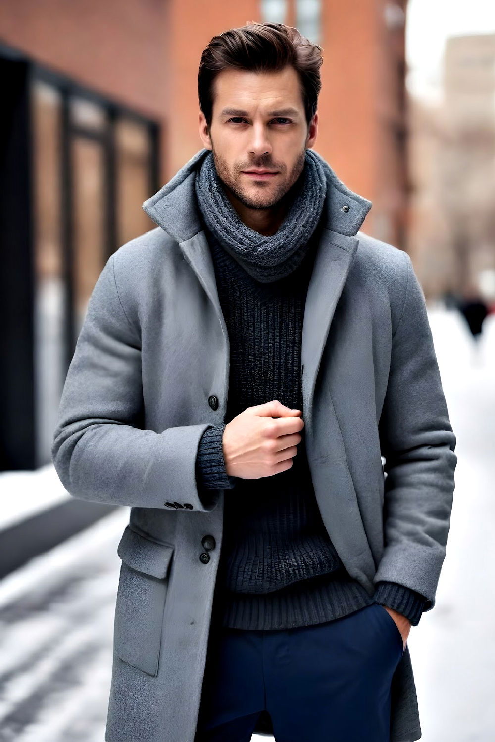 cozy layered winter look