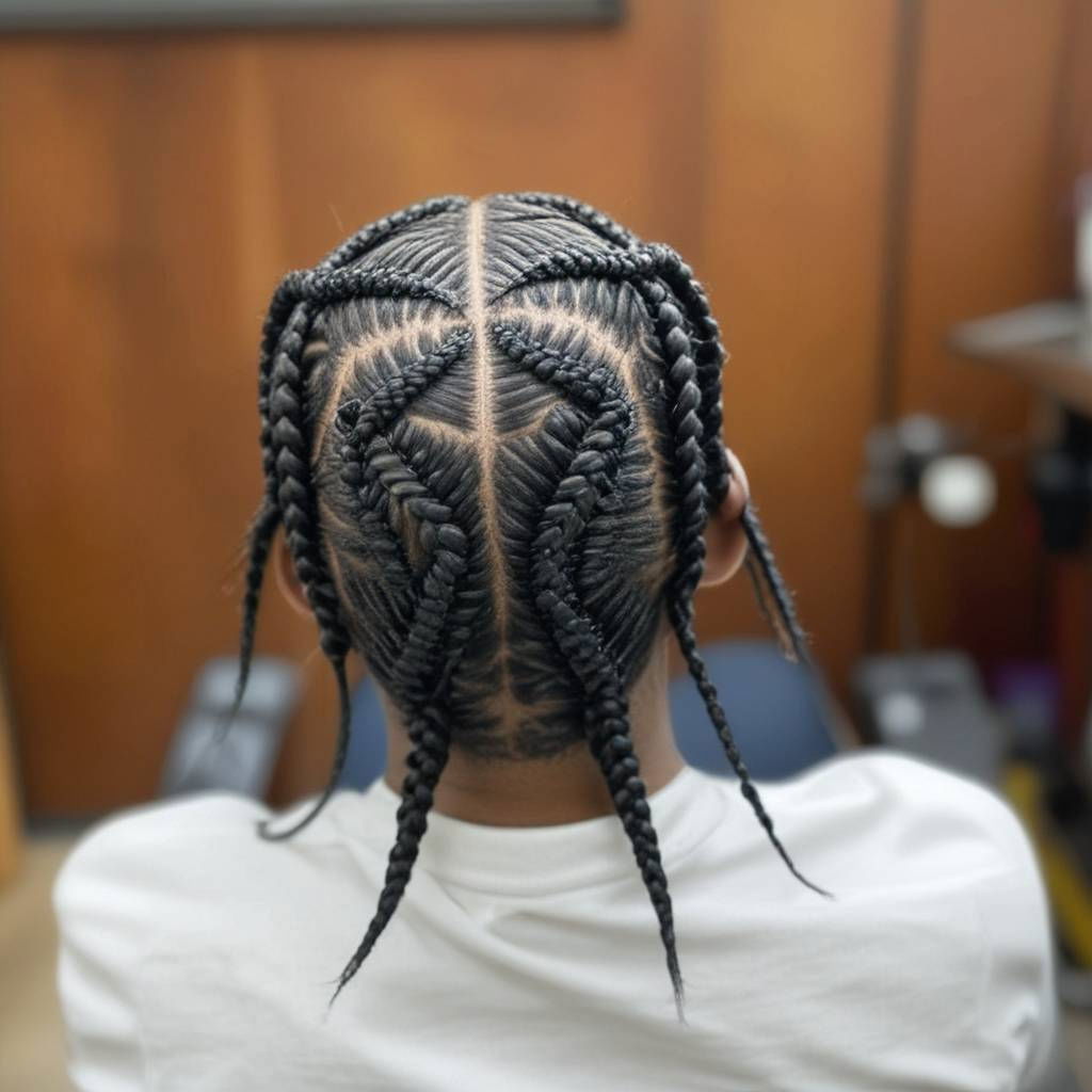 criss cross cornrows hairstyle