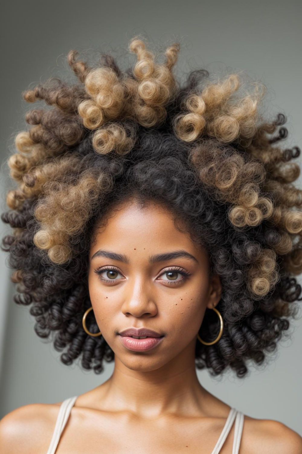 curly afro hairstyle