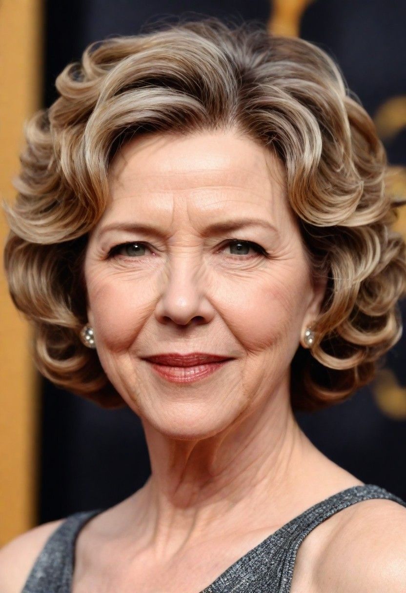 curly bob with volume short hairstyle for women over 60