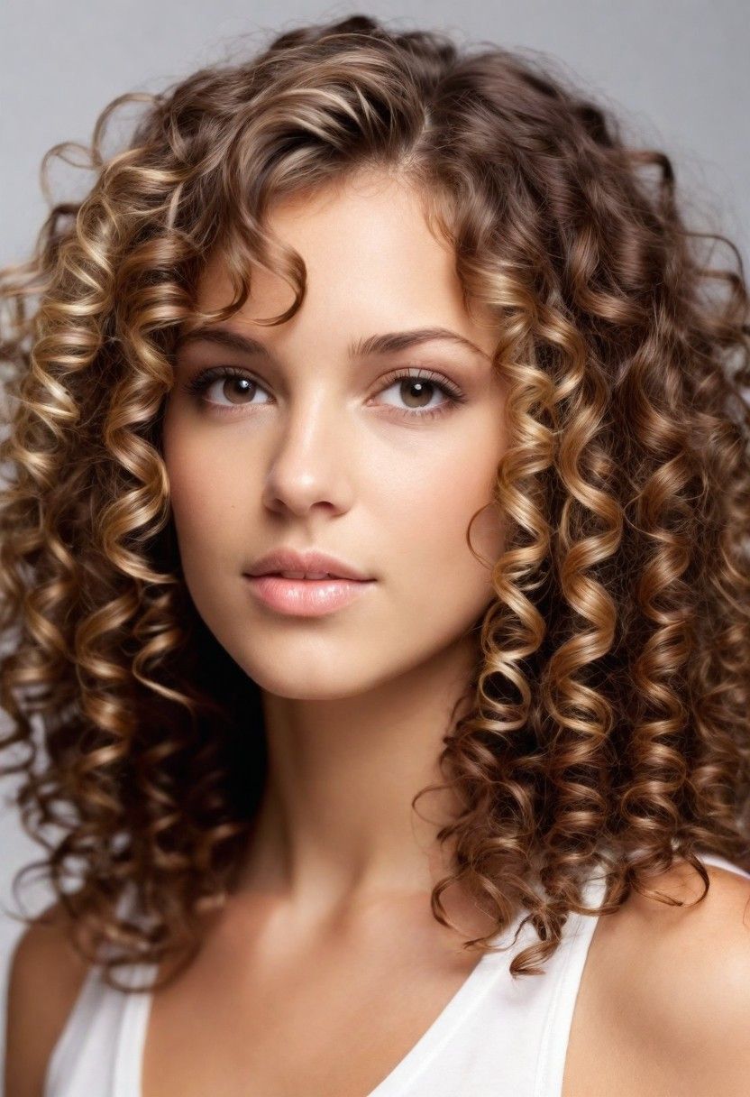 curly hair with highlights