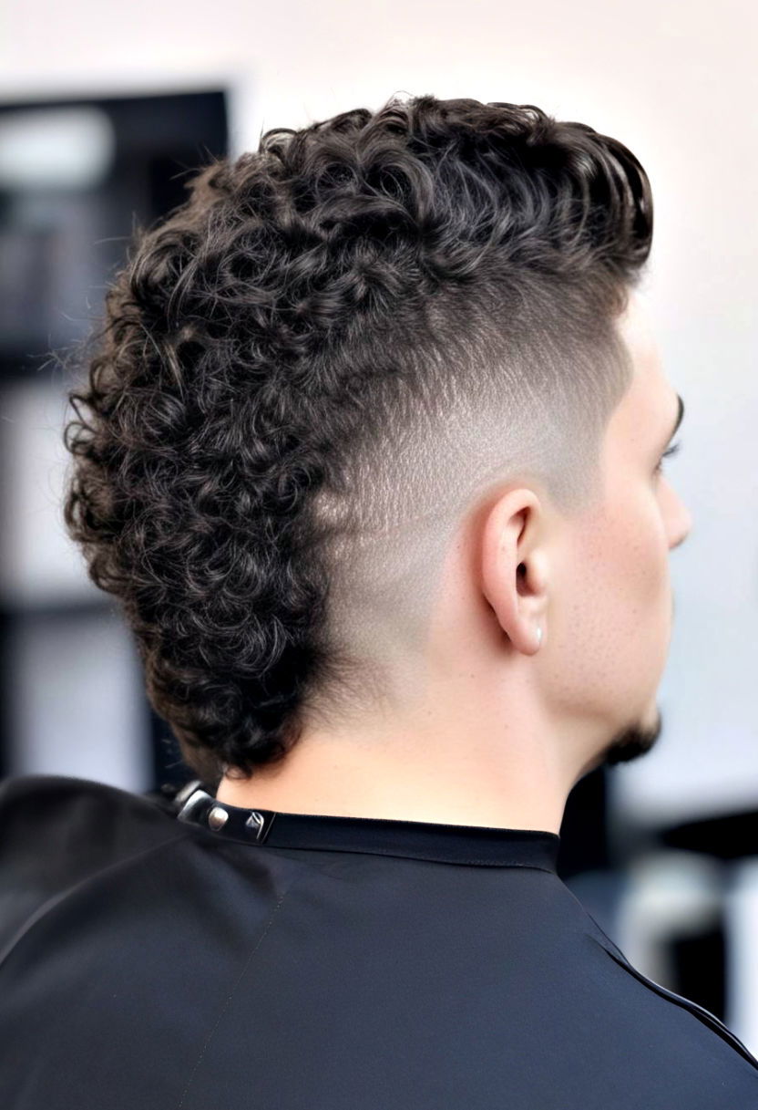 curly hawk hairstyle for men