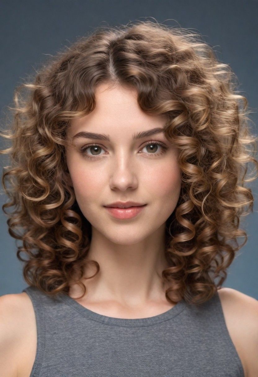 curly mid length hairstyle