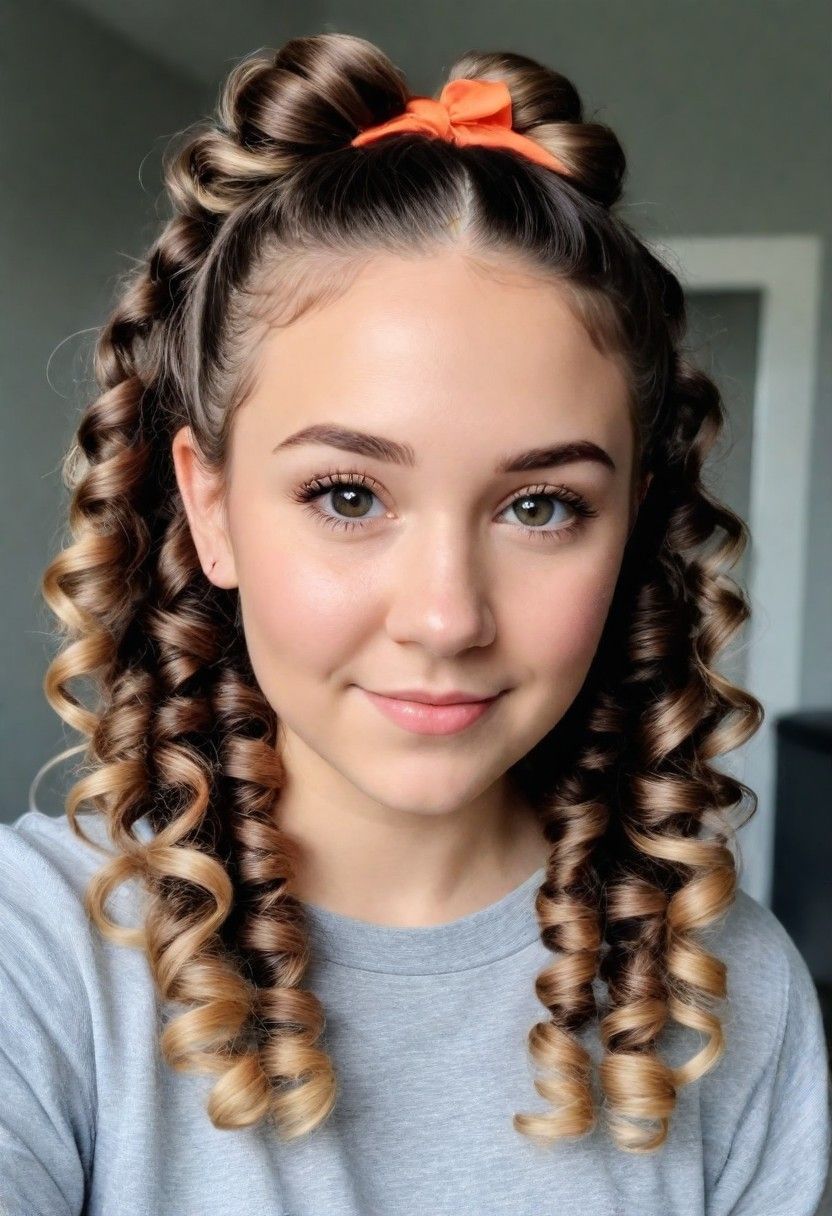 curly pigtails hairstyle