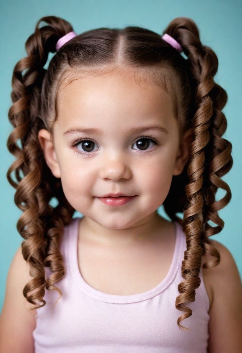 curly pigtails