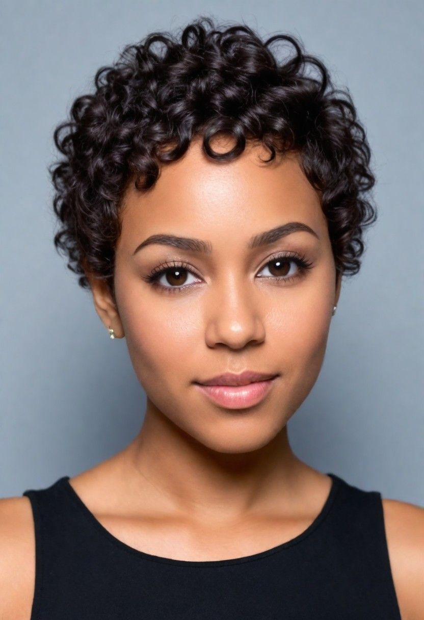 curly pixie cut hairstyle