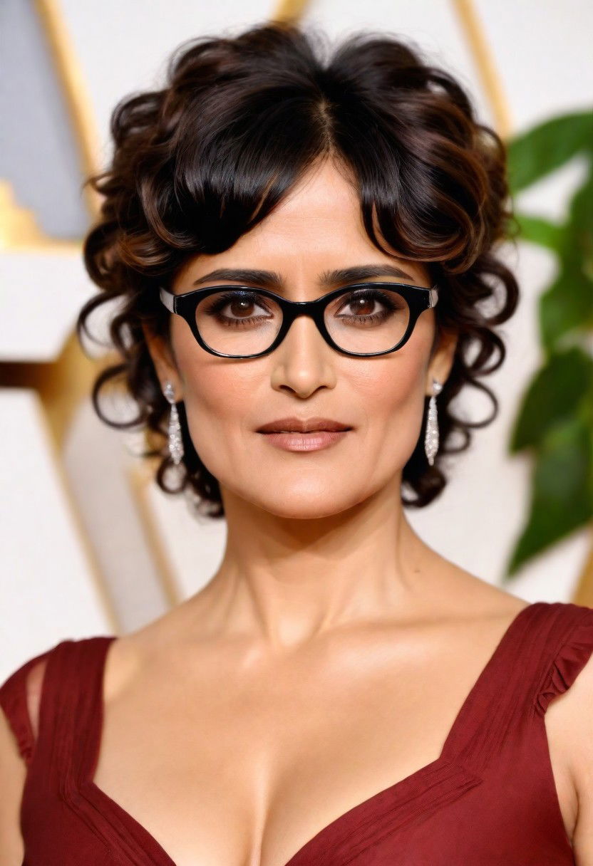 curly pixie with bangs