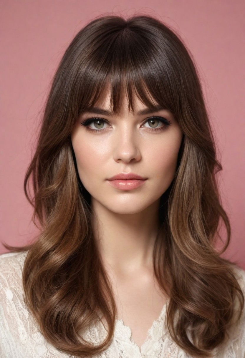 curtain bangs with layers for retro yet timeless charm