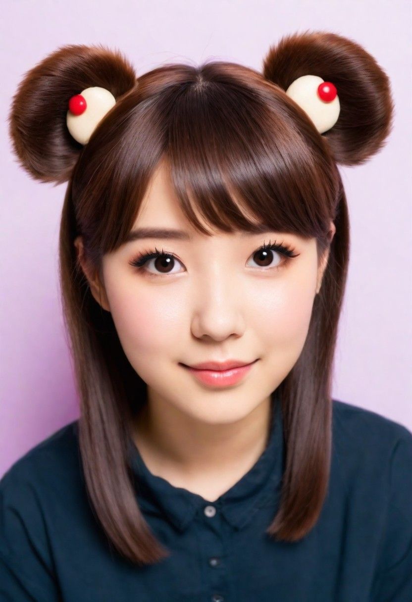 cute bear ear hairstyle