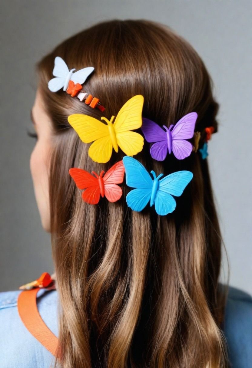 cute butterfly clips 90s hairstyles