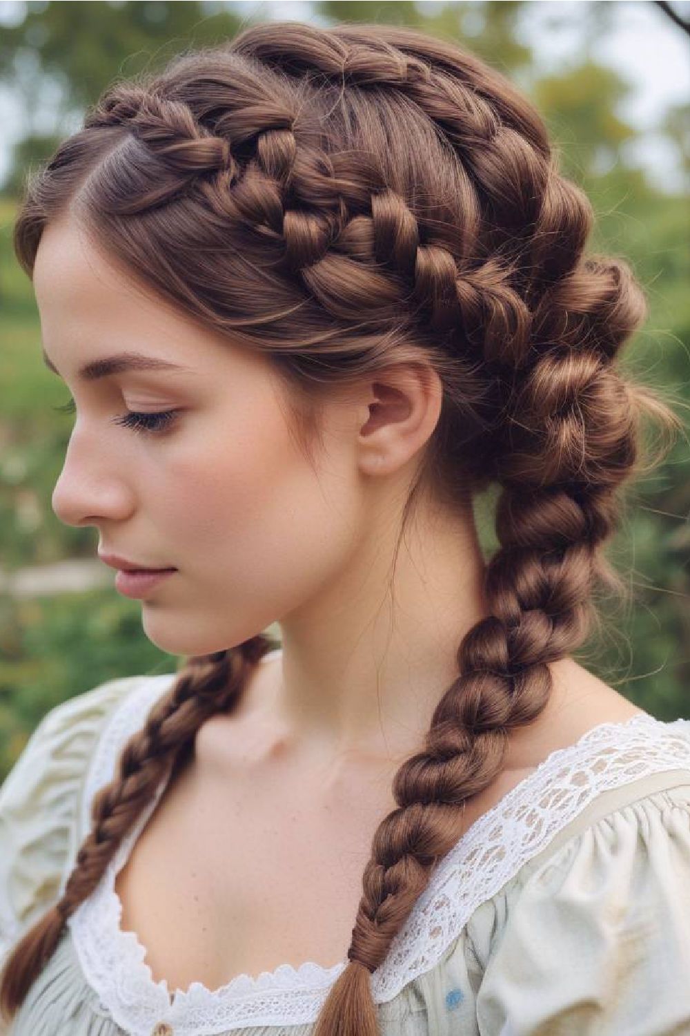 cute milkmaid braids hairstyle