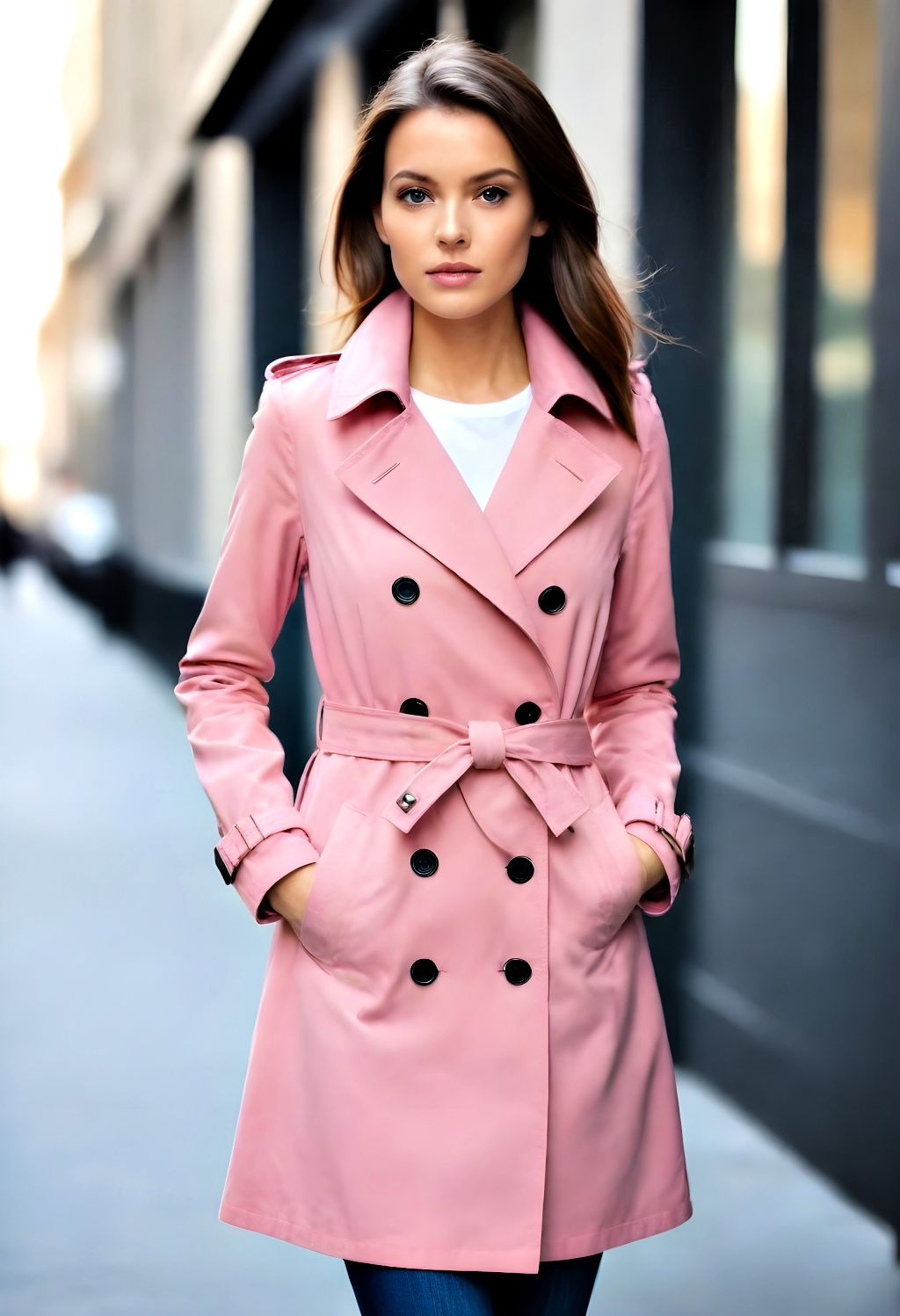cute rose pink trench coat pink outfit