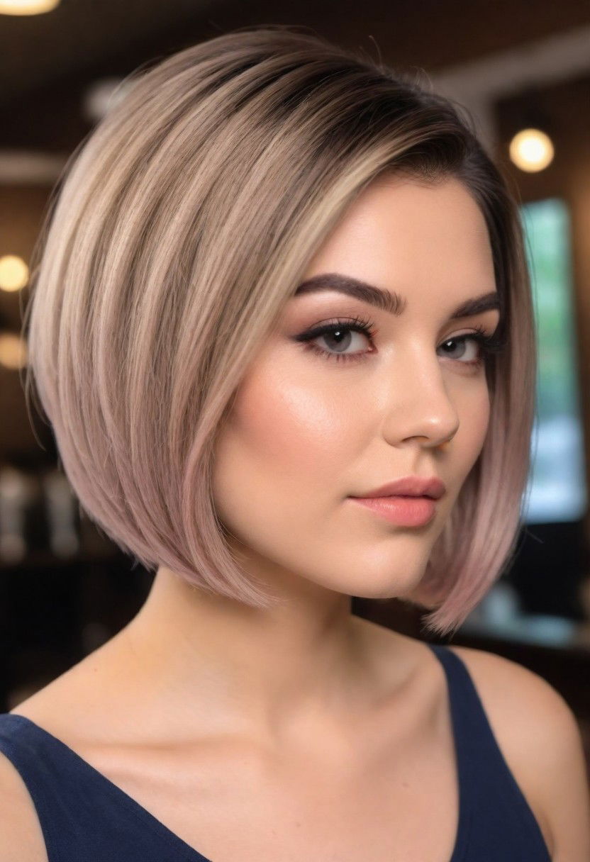 deep side part bob hairstyle