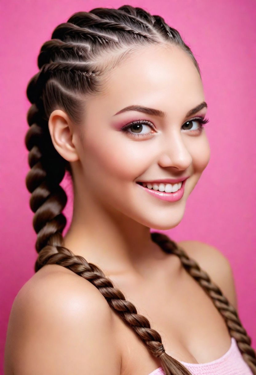 delightful cornrows with a twist hairstyle
