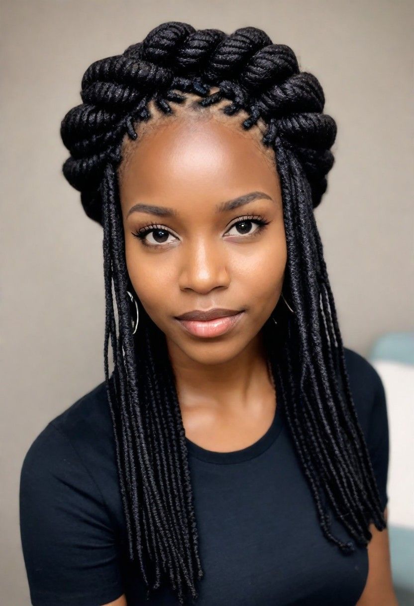 dreadlock crown braid for significant events