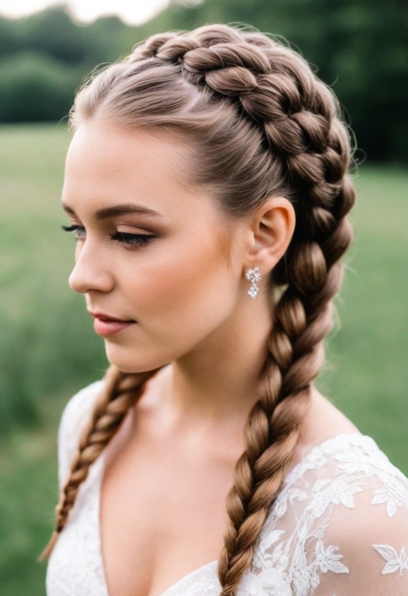 dutch braids for bohemian wedding vibe