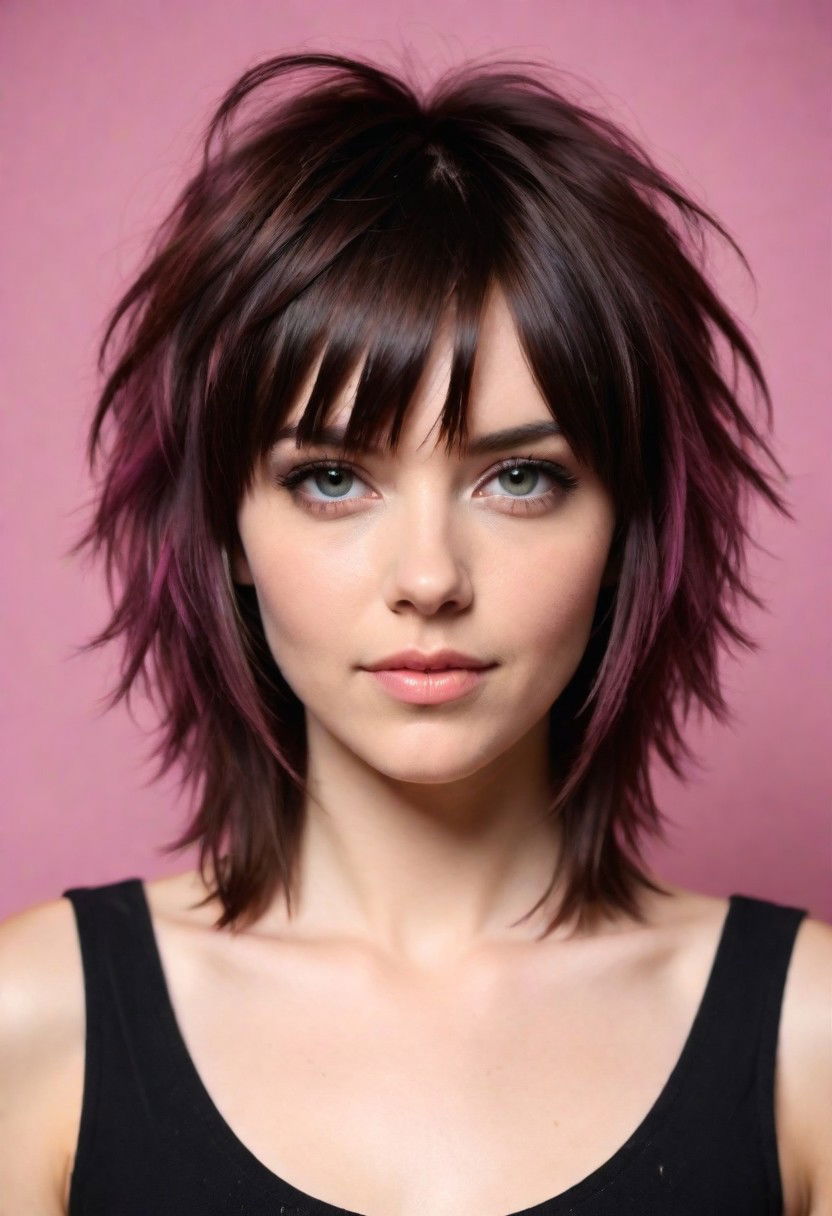 dynamic and stylish grunge shag haircut