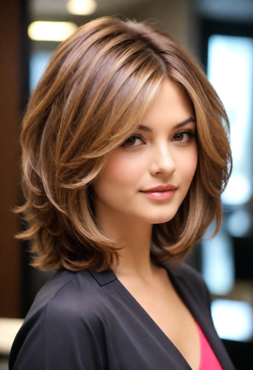 dynamic and stylish layered bob haircut