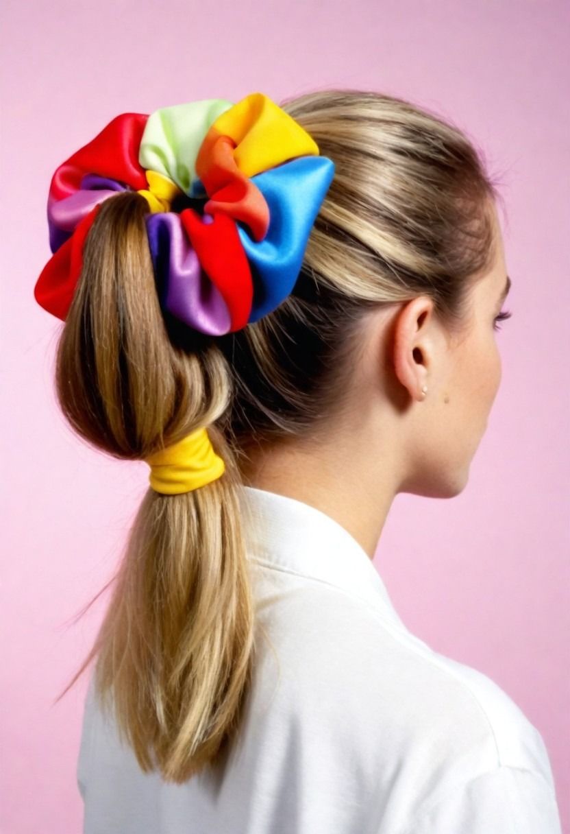 easy 90 s Scrunchies hairstyle