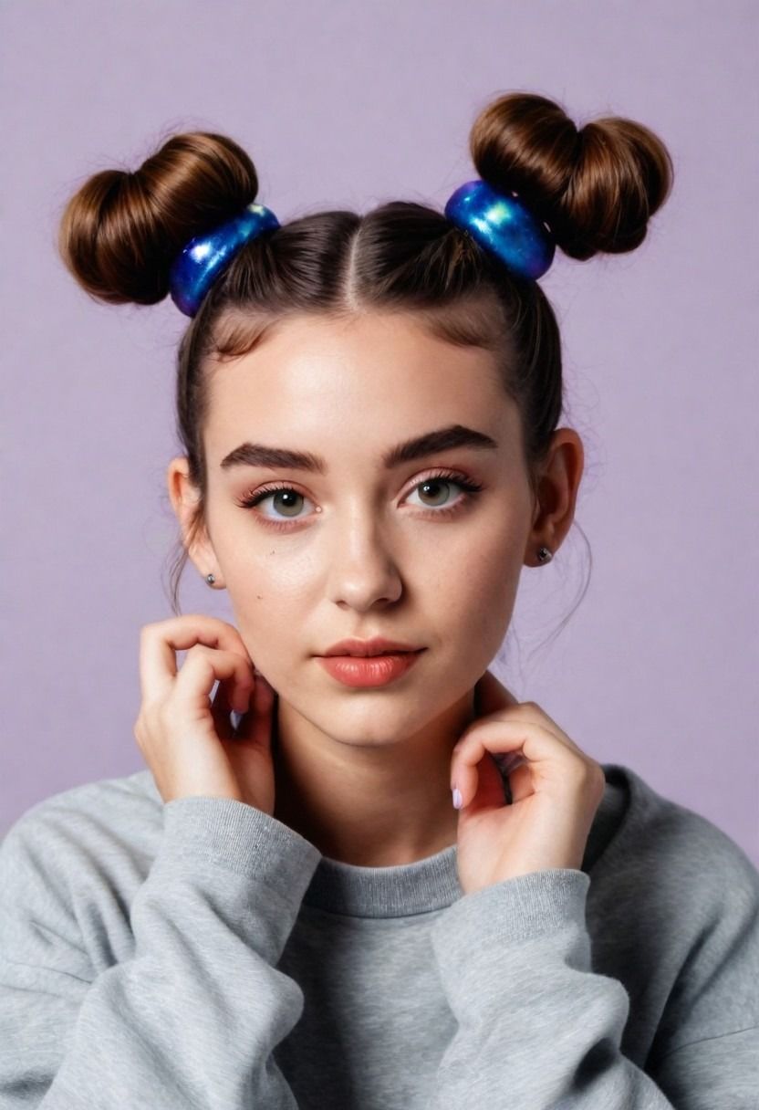 easy space buns 90s style
