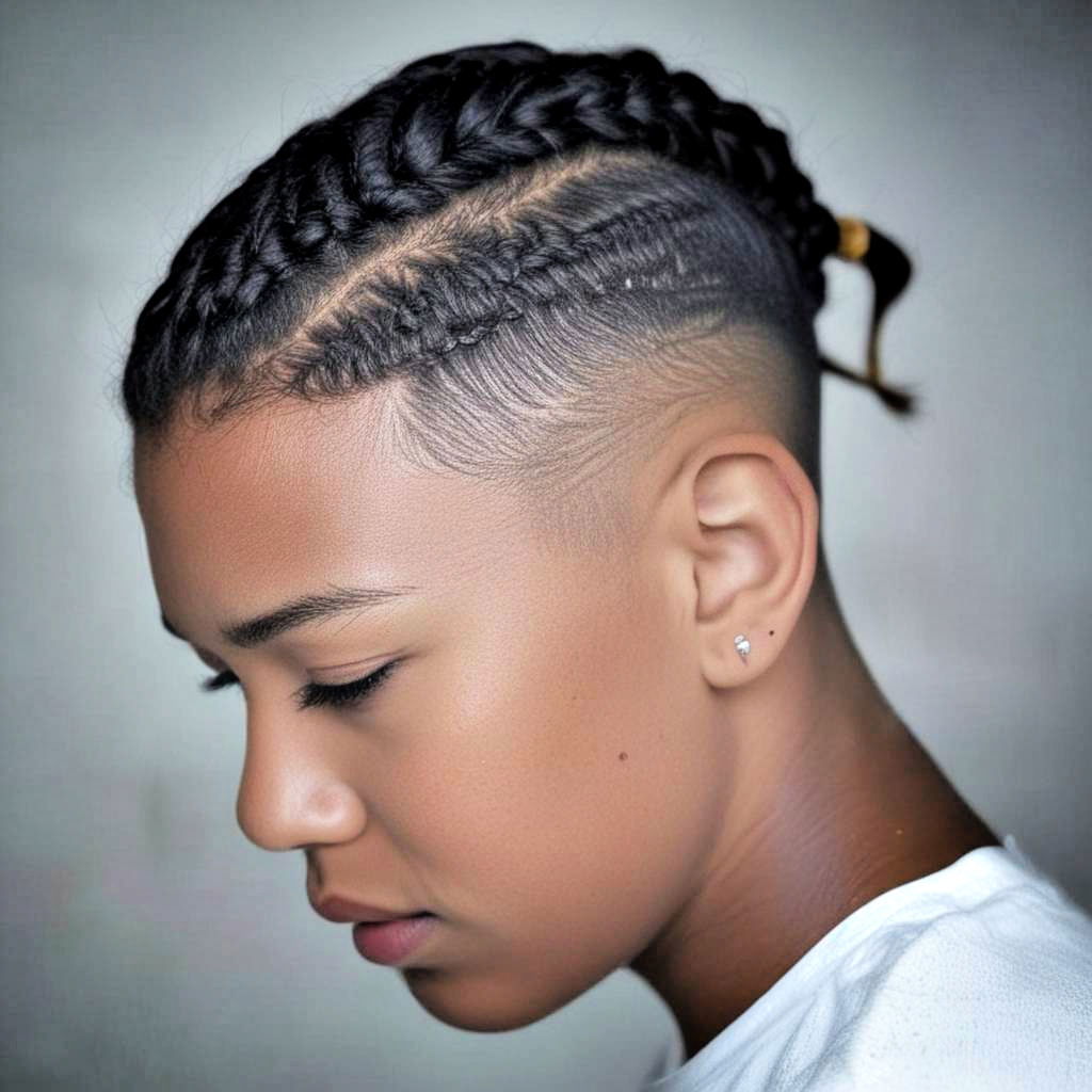 edgy and sleek cornrows with undercut