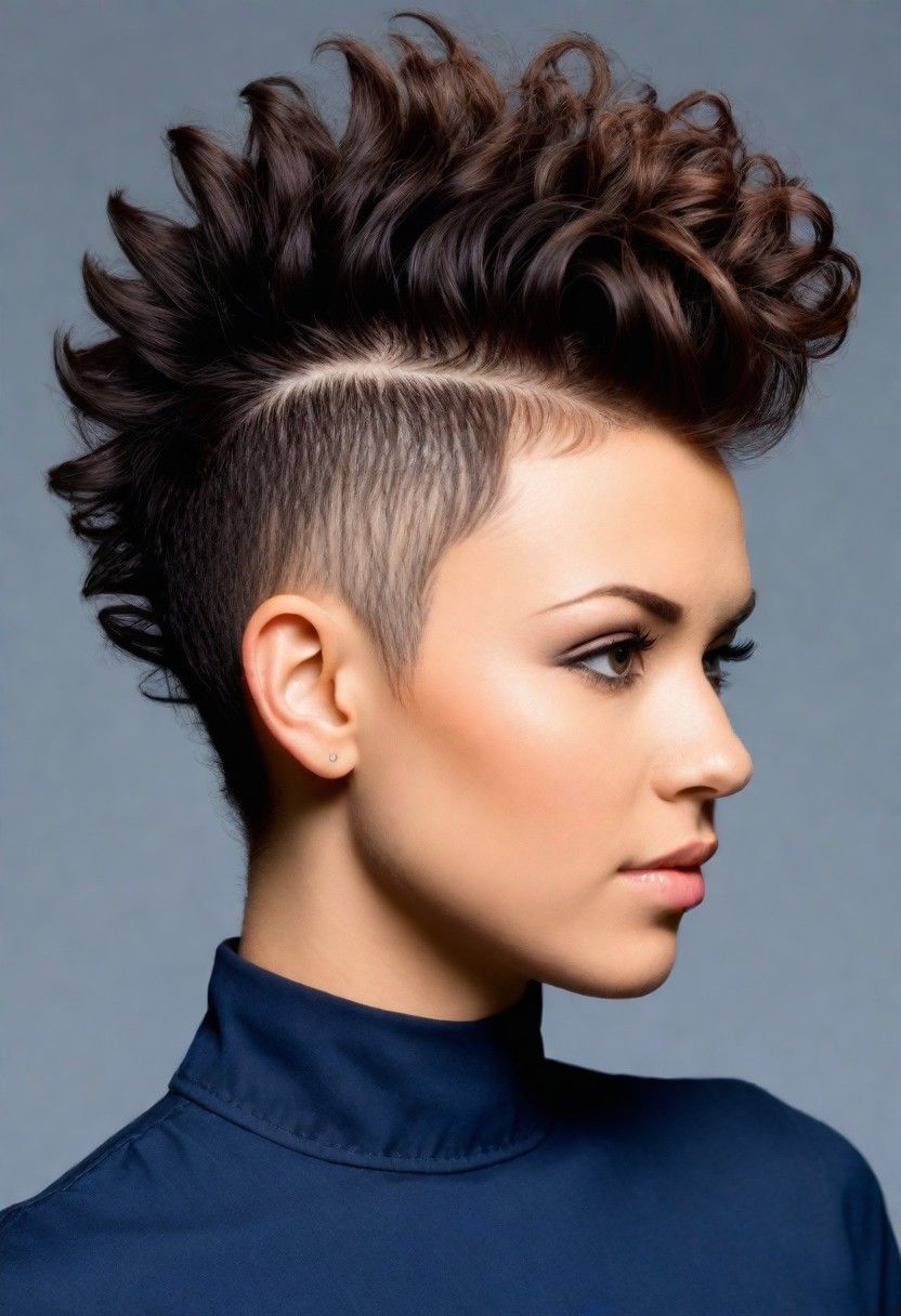 edgy style curly mohawk