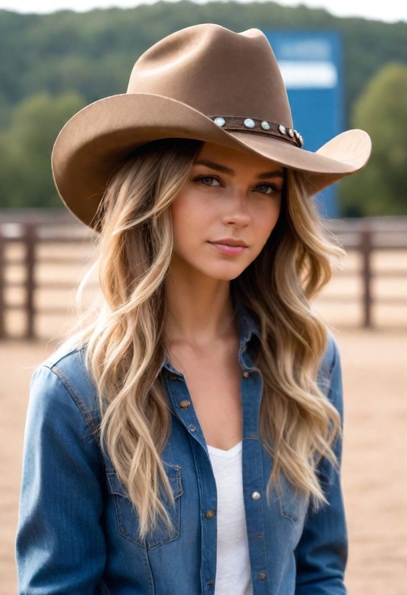 effortless cowboy hat with loose strands