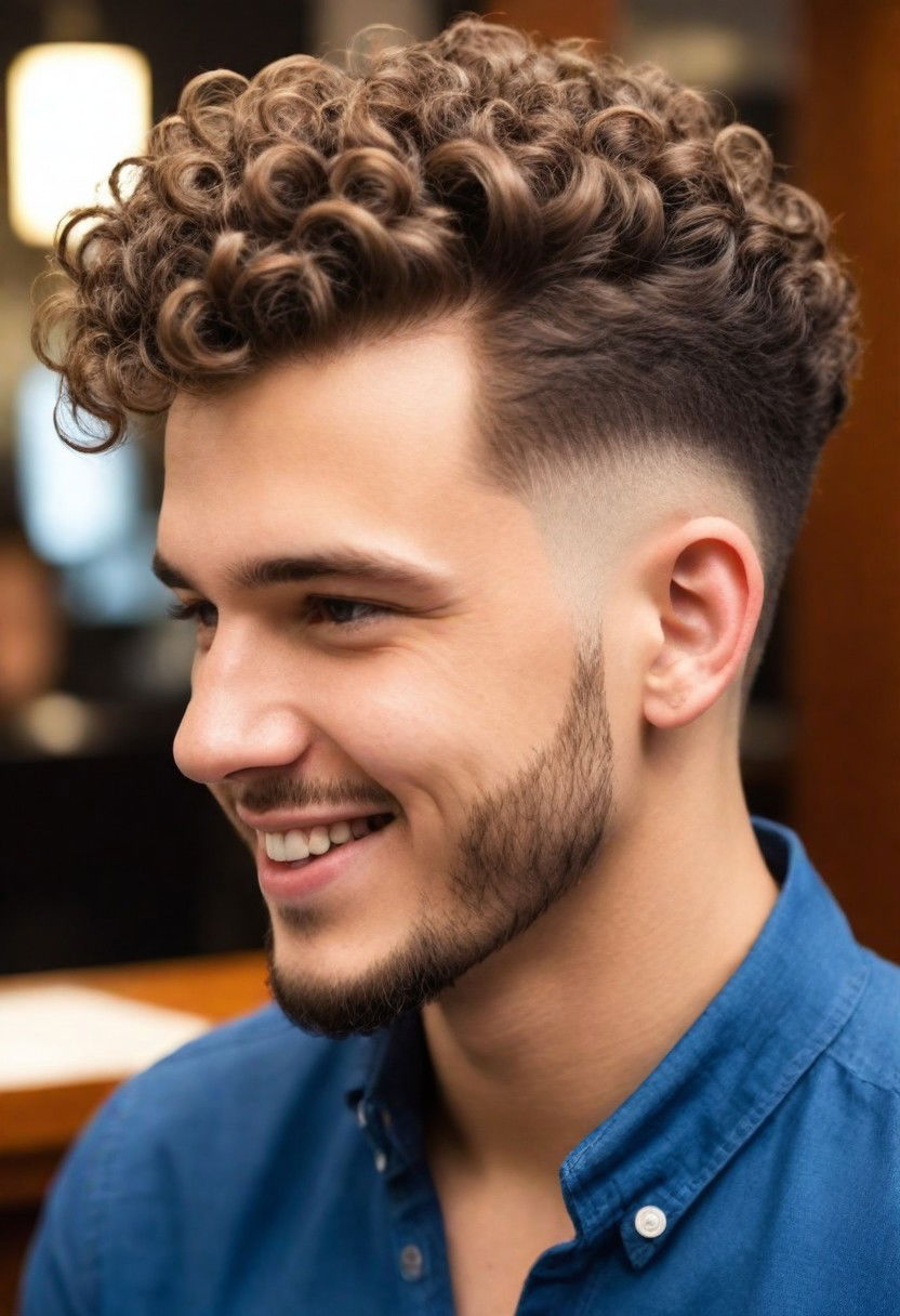 effortless curly undercut hairstyle for men
