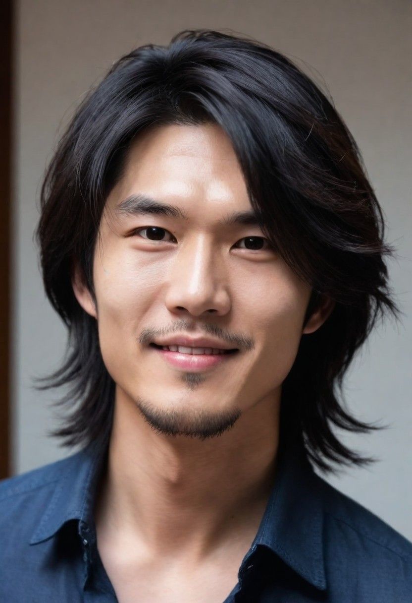 effortless long layers asian men hairstyle