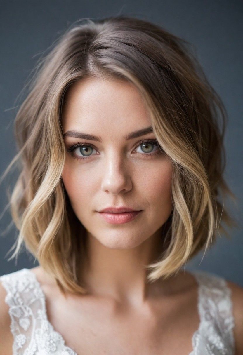 effortless tousled lob hairstyle