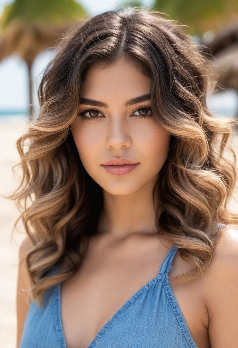 elegant beach waves hairstyle