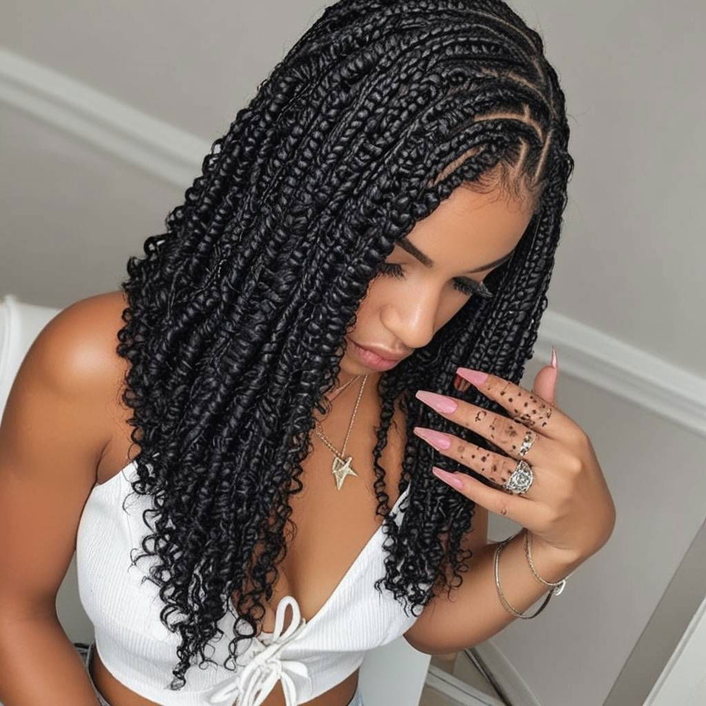 elegant goddess cornrows hairstyle