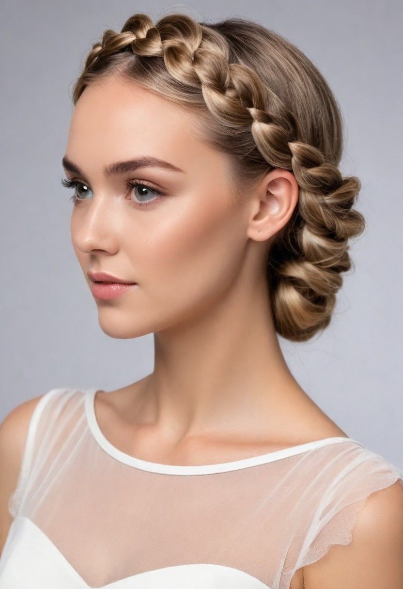elegant halo braid hair style