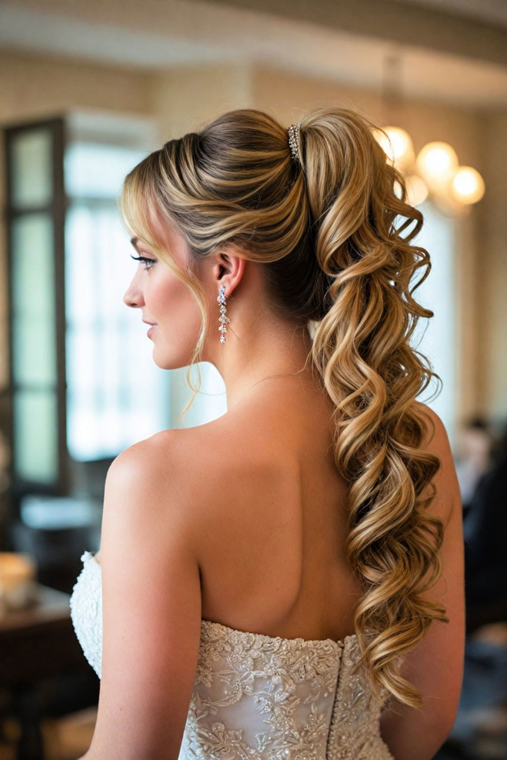 30 Elegant Down Wedding Hairstyles for Long Hair Brides