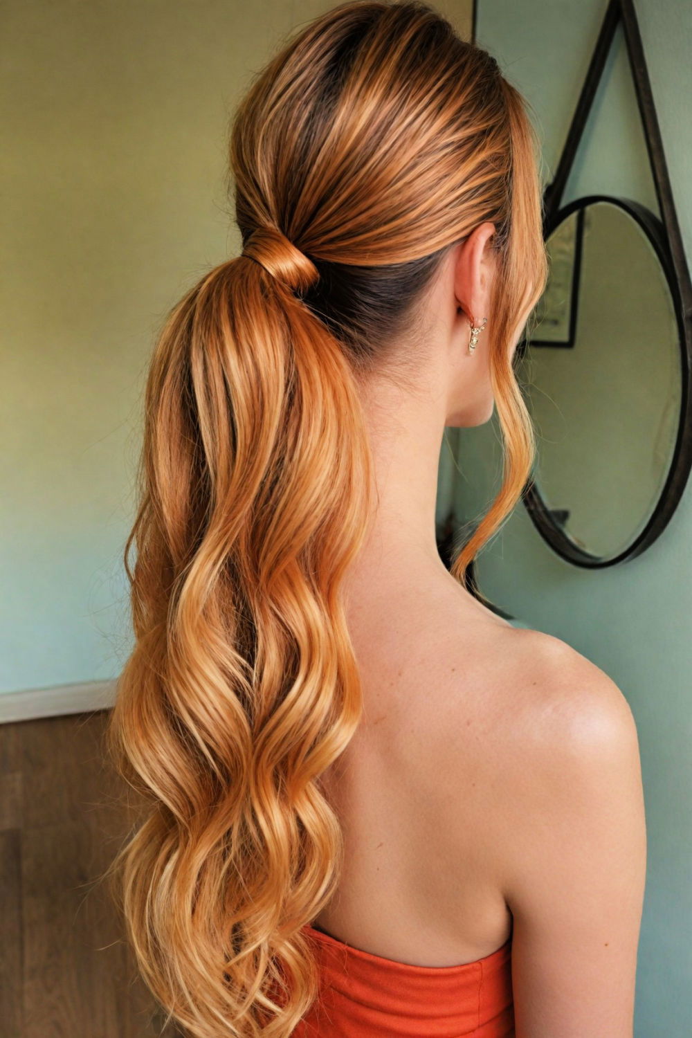 elegant ponytail with wraparound detail