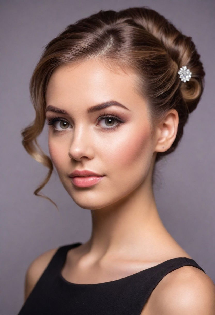 elegant side part updo hairstyle