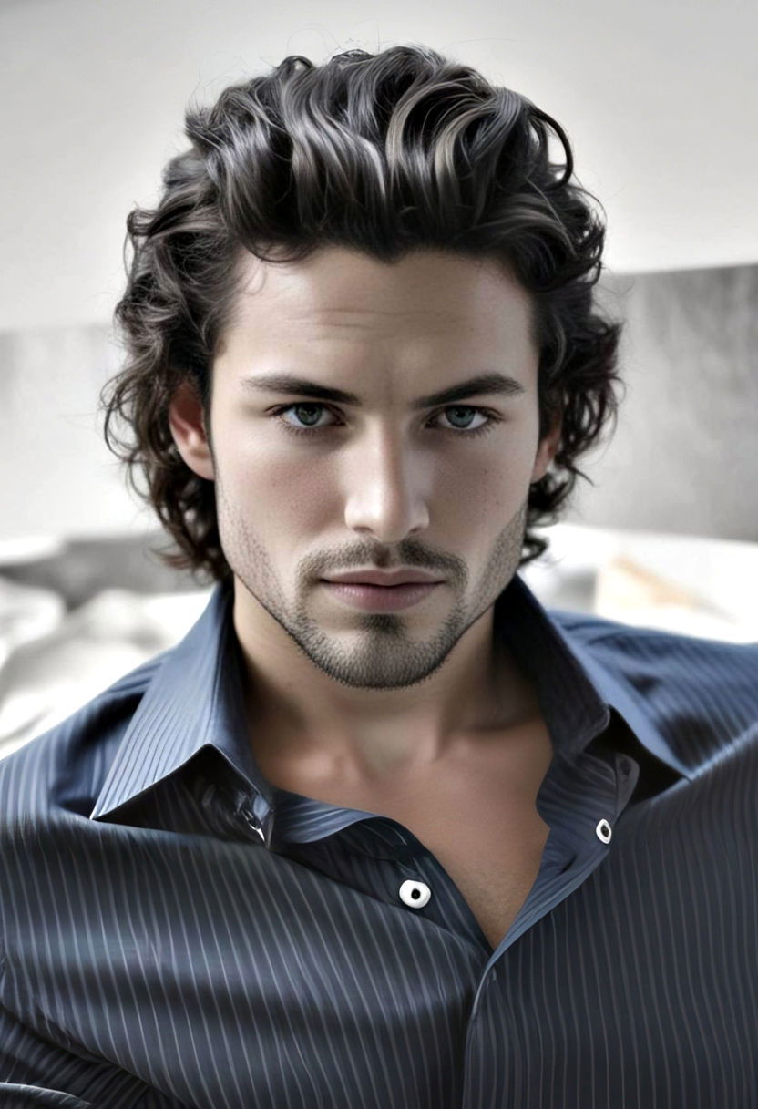 energetic curled brush up hairstyle for men
