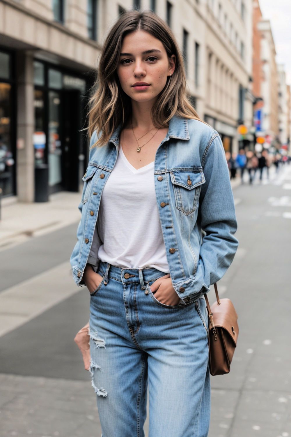 essential denim jacket fall outfit