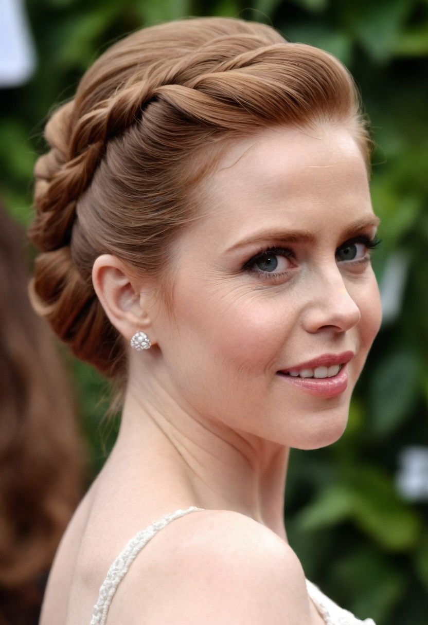 eye catching fishtail braid updo hairstyle for mother