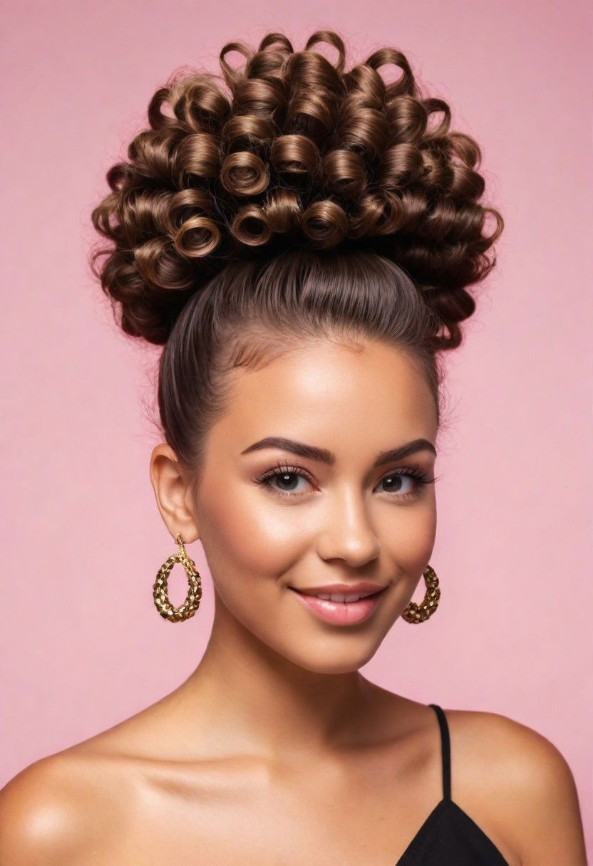 fabulous pineapple updo hairstyle