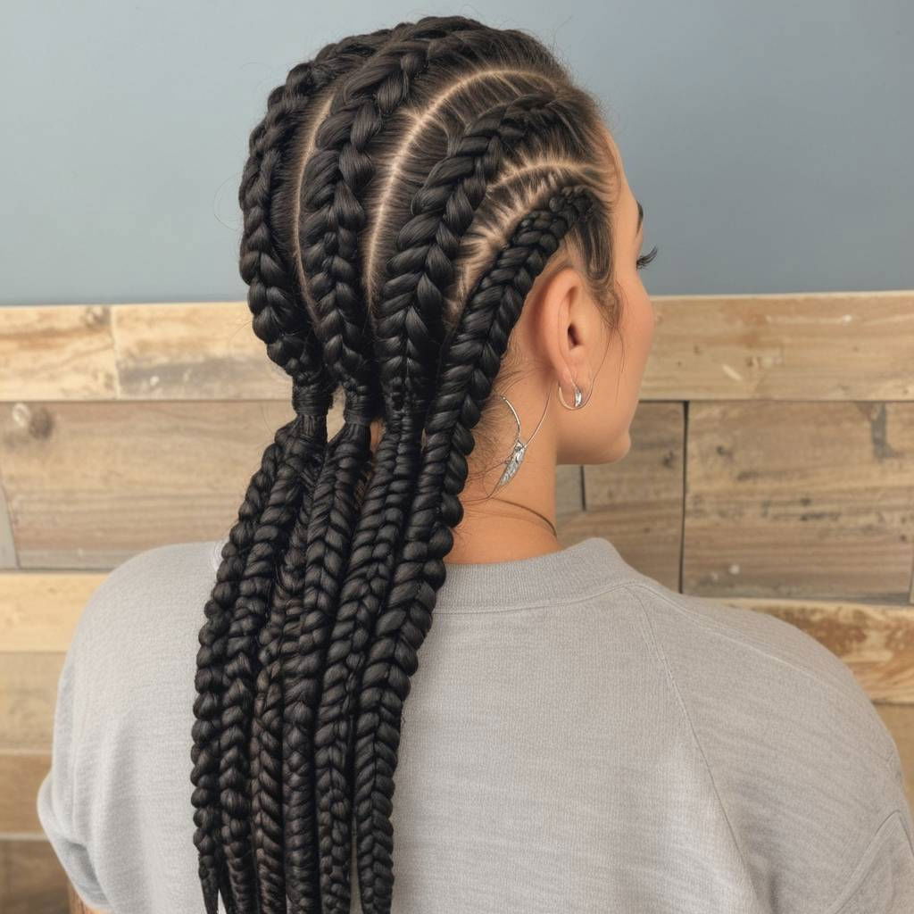 fantastic jumbo cornrows hairstyle