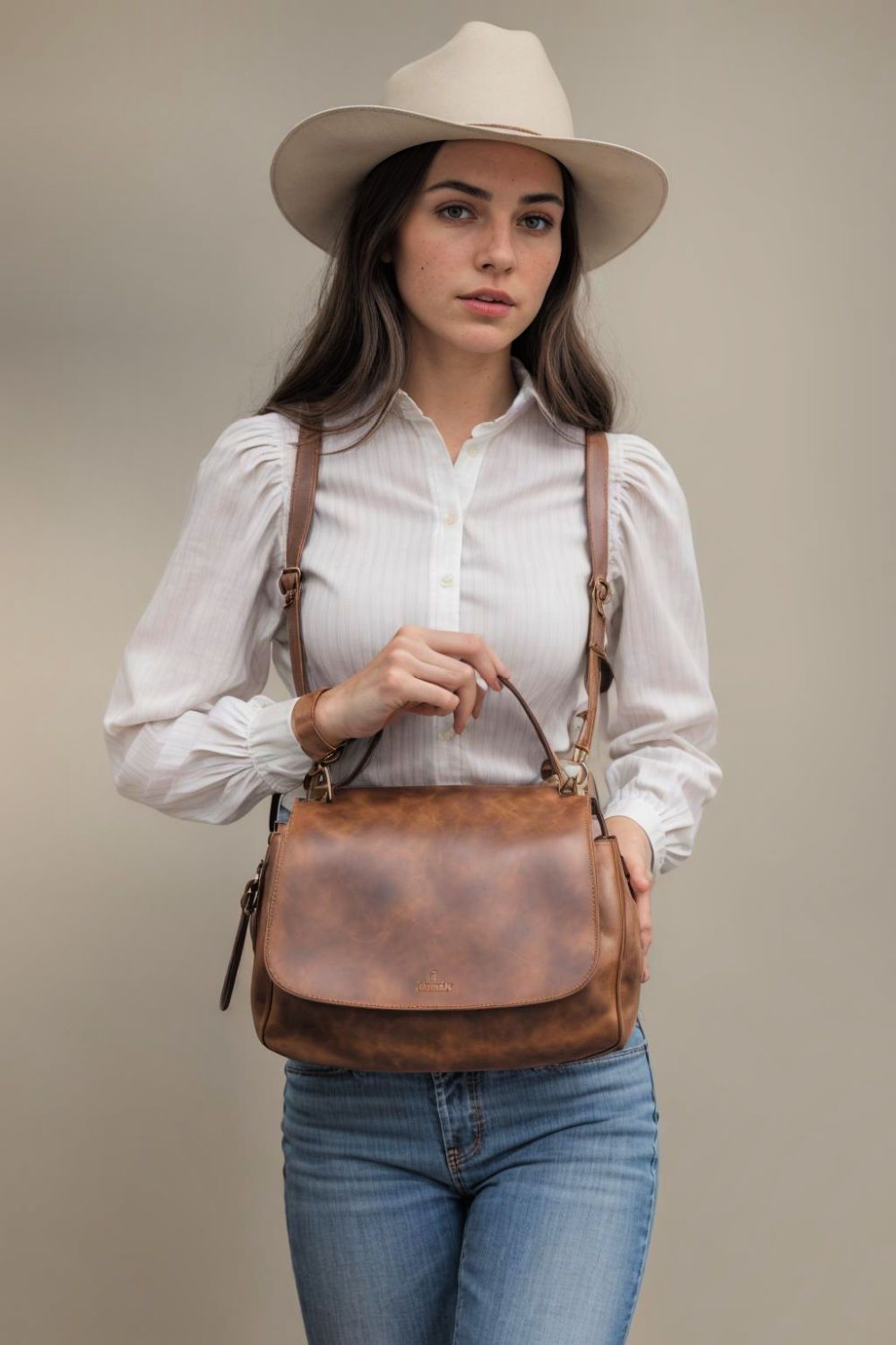fashionable saddle bag purse