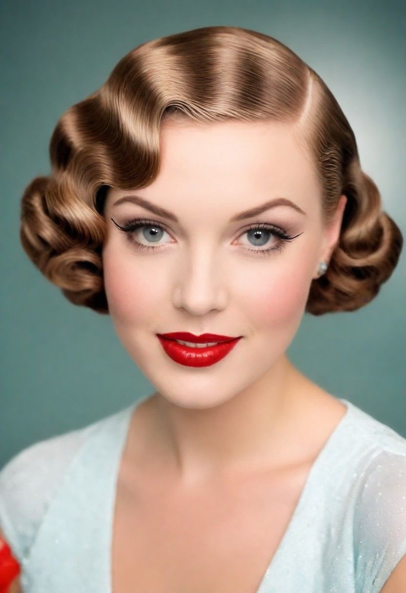 finger waves 50s hairstyle for women