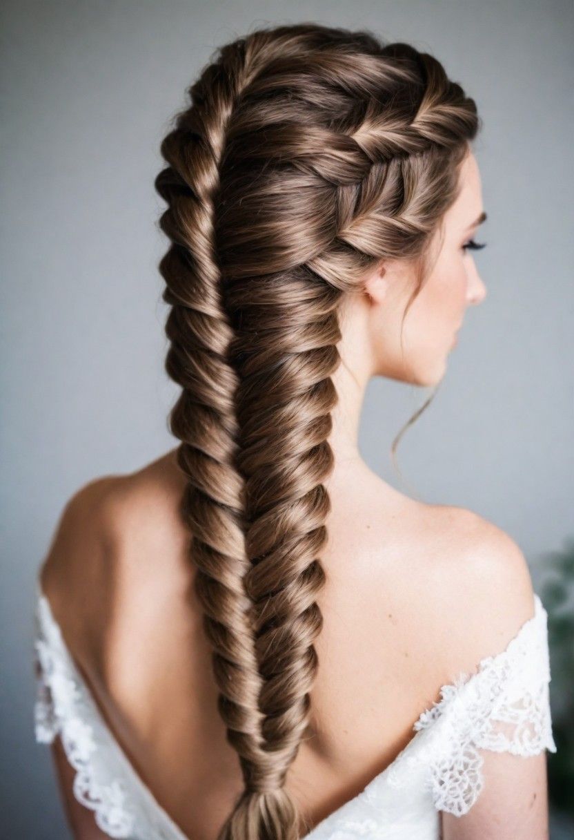 fishtail braid hairstyle for Bridesmaids