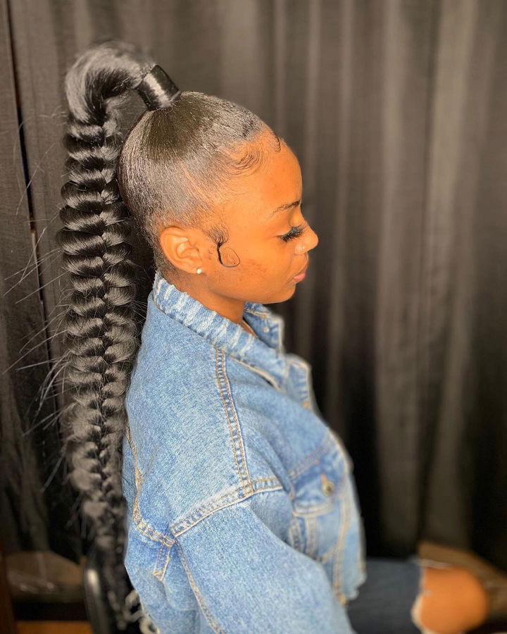 fishtail braided high ponytail