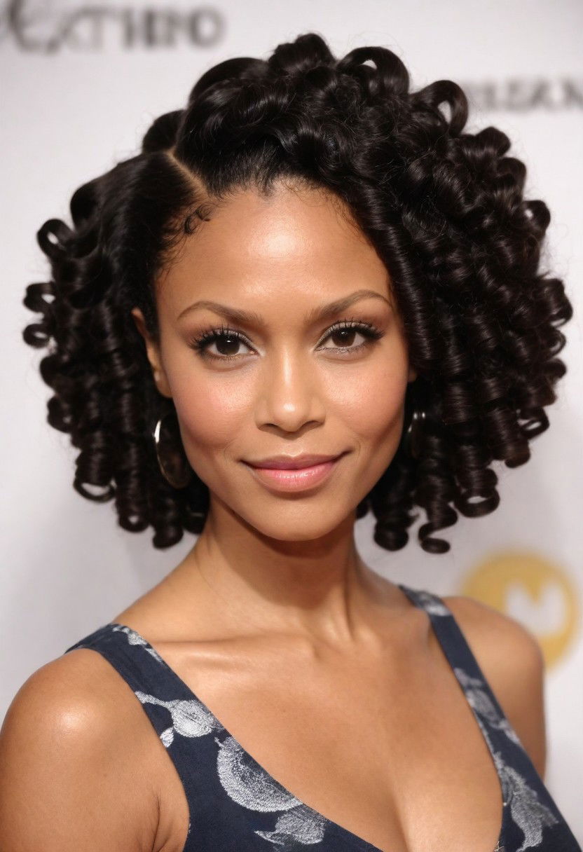flat twist and spiral curls hairstyle