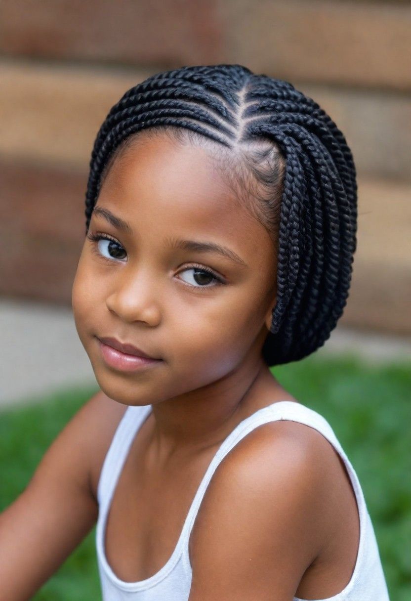 flat twists hairstyle for little black girls