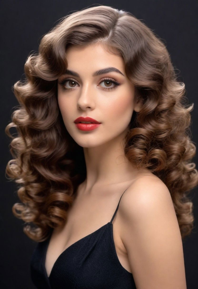 glam hollywood curls hairstyle