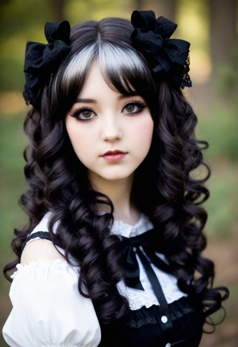 gothic lolita curls hairstyle